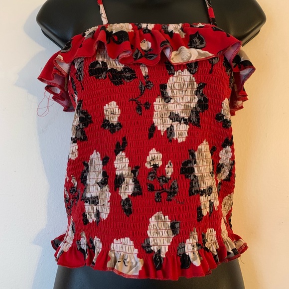 Red Ruffled Top - Picture 1 of 2